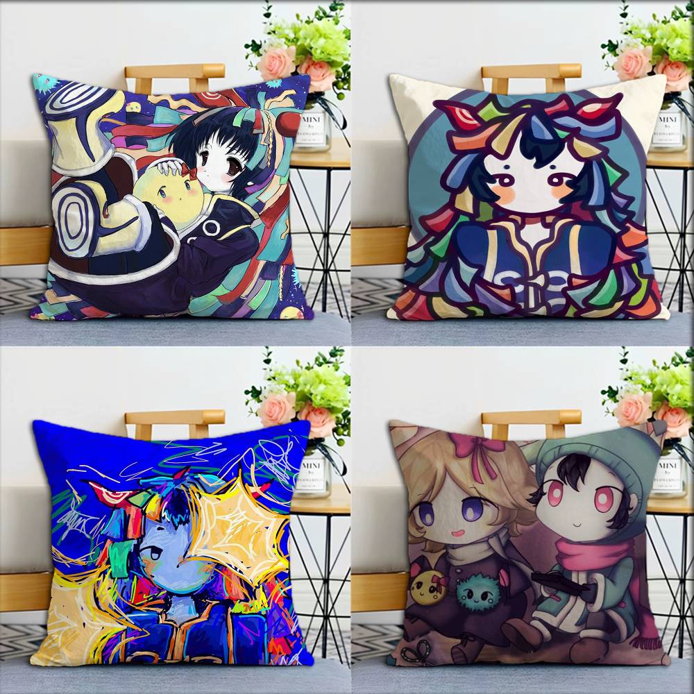Kikuo Cute Cartoon World Various Sizes Square Pillow Case For Car Home Bedchamber Decor