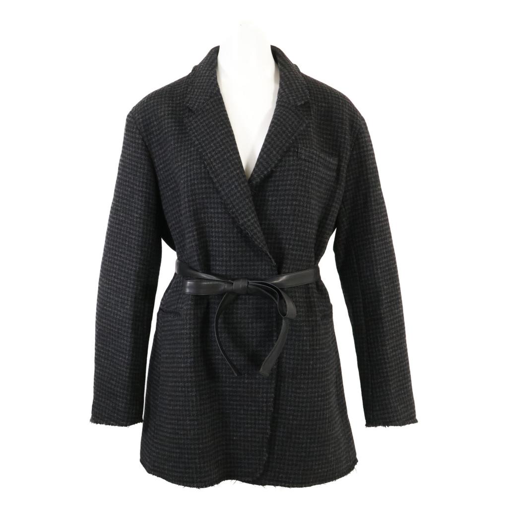 THIRD MAGAZINE A0843FJ 404 Black Wool Houndstooth Jacket Coat coat 9 blackUsed