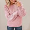 Damen Pullover Langarm Rundhals Zopfmuster Pullover Damen Tops