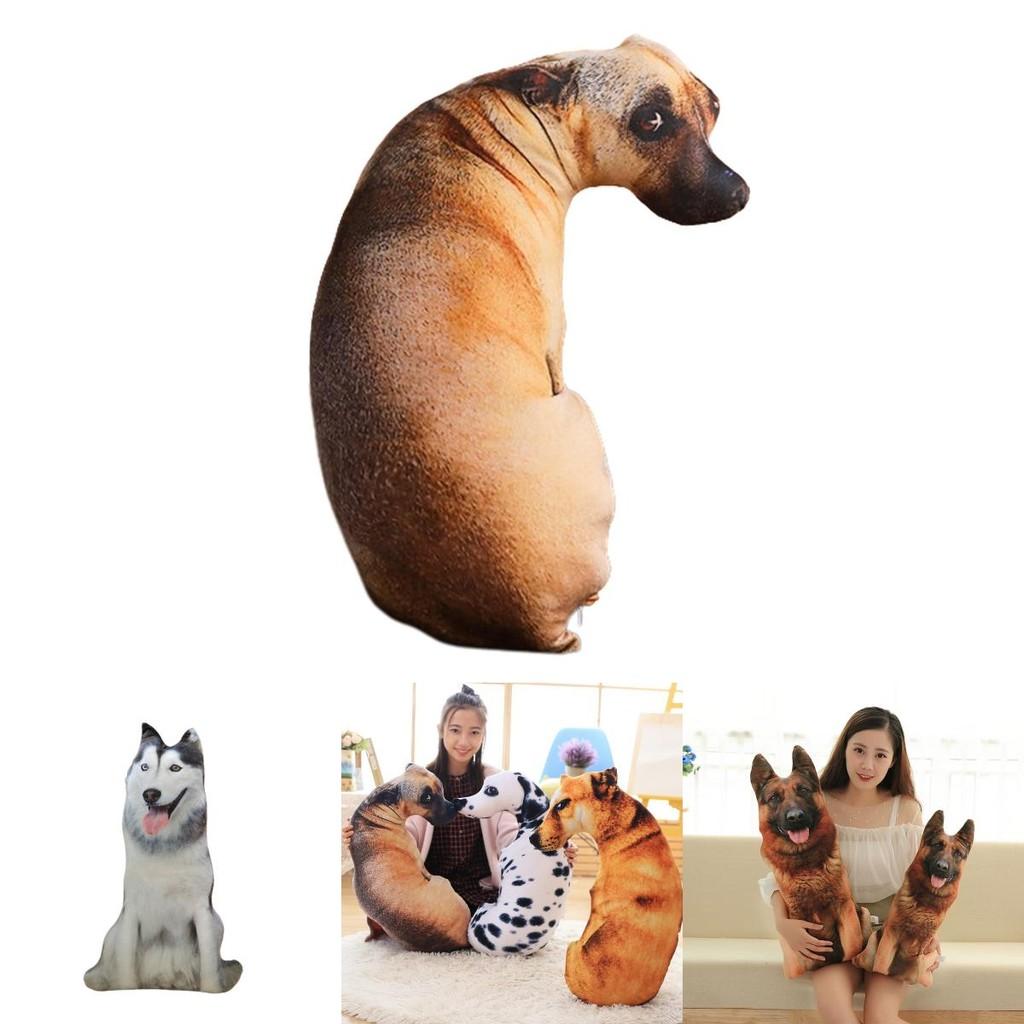 Kreatives 3D-Simulations-Hundekissen, Plüschtier Hund Stofftier für Kinder, Kurzer Plüschstoff, PP-Baumwollfüllung, Verschiedene Größen und Farben