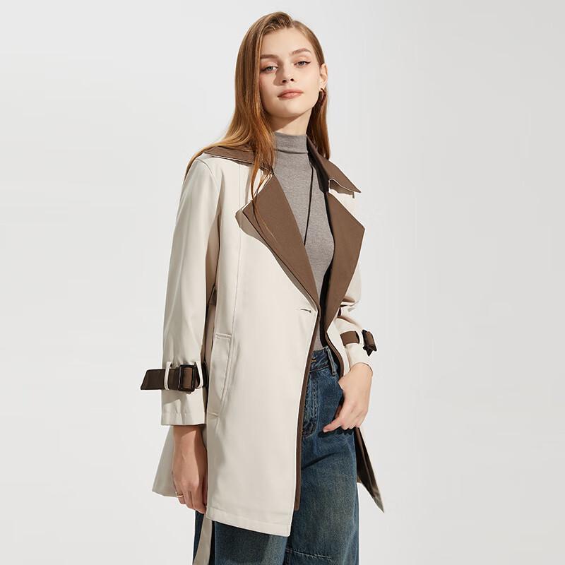 Shetu Women's Korean Style Loose Mid-length Trench Coat