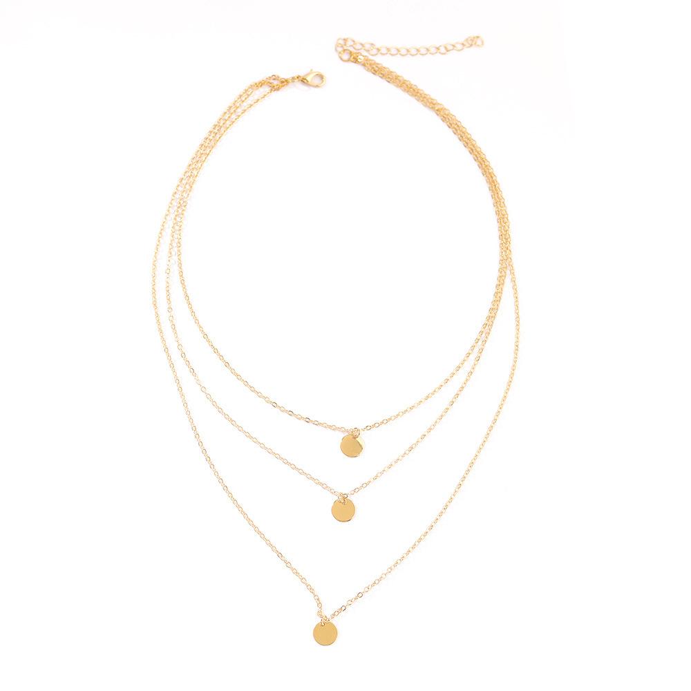 

Трехслойное универсальное ожерелье для женщин с оригинальным геометрическим дизайном, идеально подходящее к любому наряду