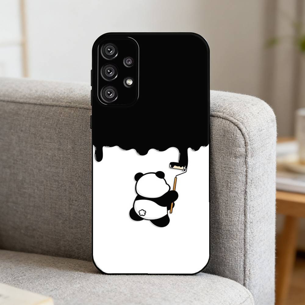 P-Panda illustration    Phone Case For Samsung S25,S24,S21,S22,S23,S30,Ultra,S20,Plus,Fe,Note,10,9,5G Black Cover