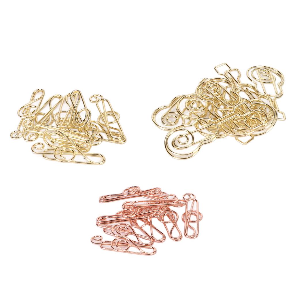 Paper Clips Guitar Note Shaped Prevent Slip Decorative Cute Metal Bookmark Paperclips for Documents 