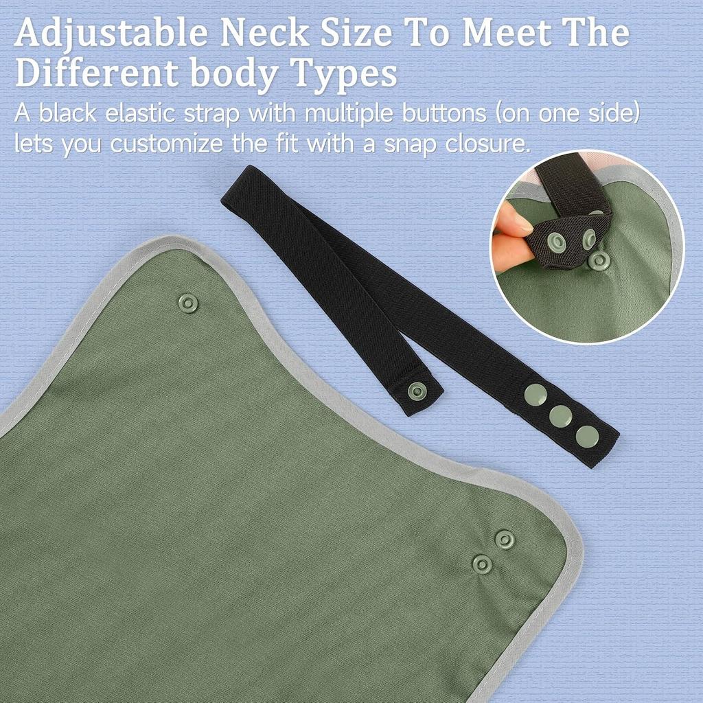 Adult Bibs-3 Pcs Washable Clothing Protector with Upgraded Crumb Catcher