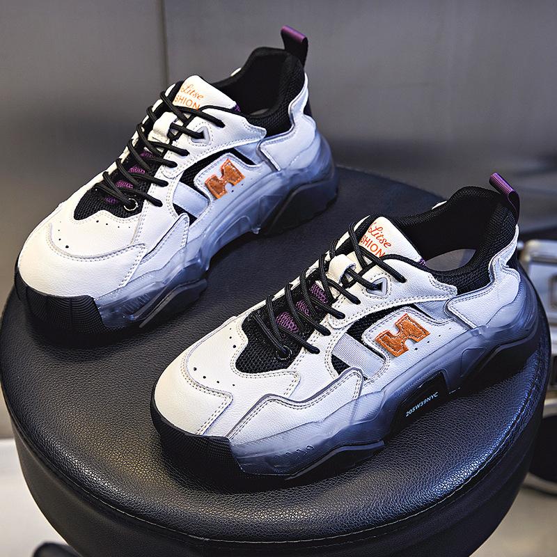 Shoes Women's Spring and Summer 2025 New Sports Running Shoes Platform Casual Leather Women's Shoes Heightening Flat Dad Shoes Women