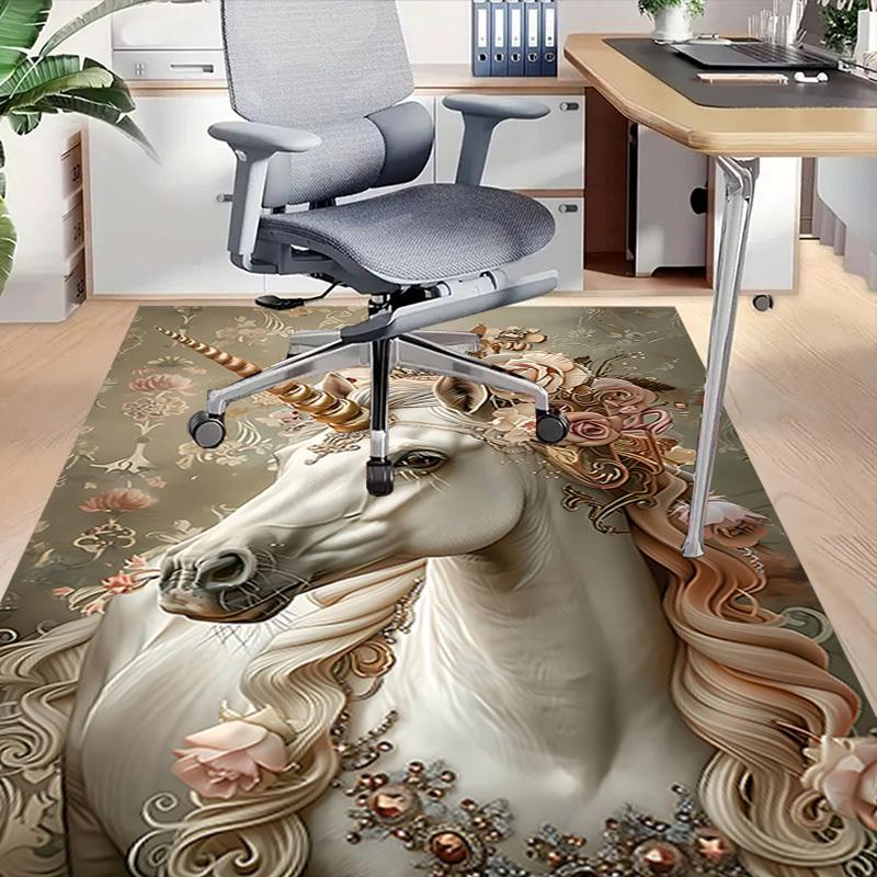 1PC Unicorn Flowers Extra Large Non Slip Floor carpet, Office, family, bedroom Large Area Rug Indoor Rugs, Vibrant Colors