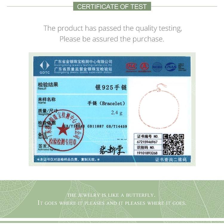 WOSTU Echtes 925er-Sterlingsilber, vielseitiges, glänzendes Armband für Mädchen, trendige Damen-Basic-Kette, feiner Schmuck, Party-Geschenk