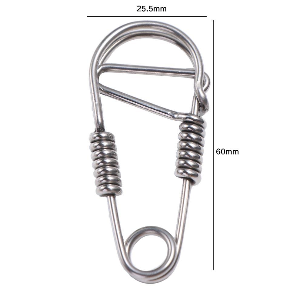 Stainless Steel Clasp Dual Lock Keychain Snap Clip Carabiner Key Ring  Outdoor Tools