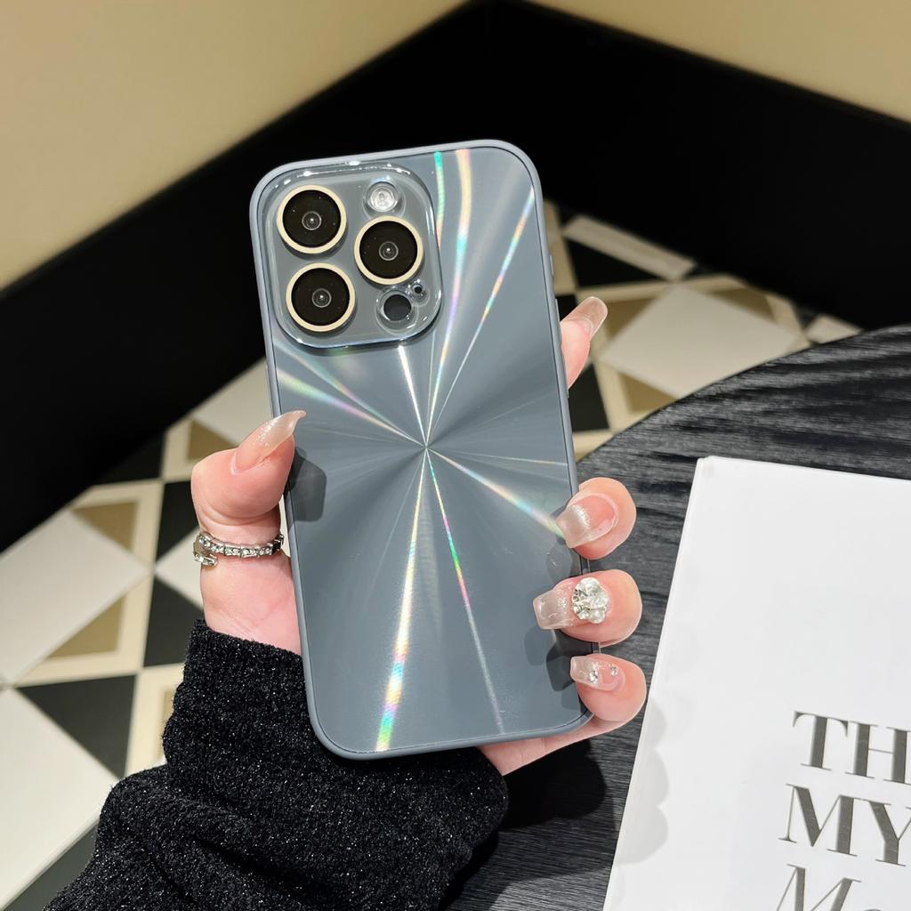 Niche solid color laser case for iPhone17Pro max mobile phone case Apple 16 new 15/14 sense 13PM