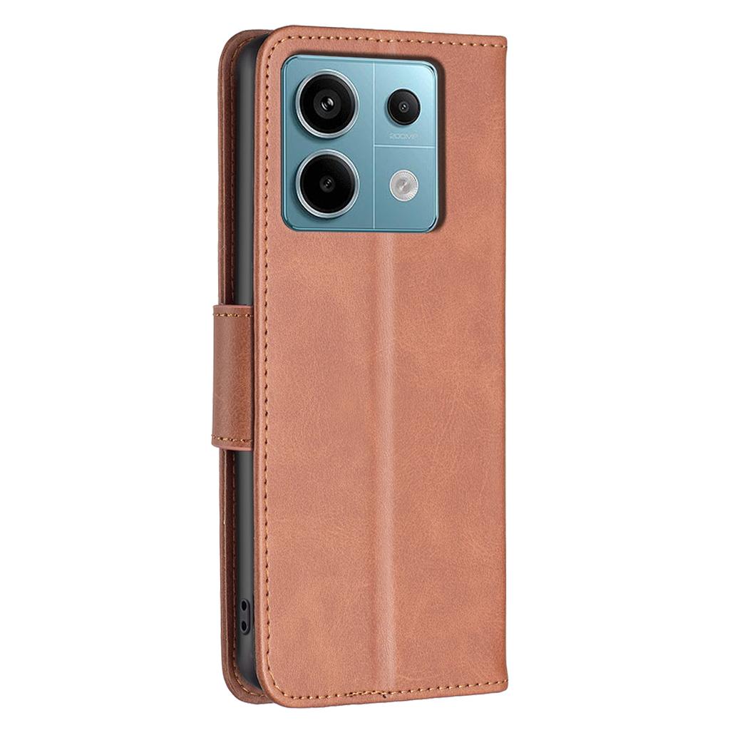 For Xiaomi Redmi Note 13 Pro 5G/Poco X6 5G Leather Wallet Case Solid Color Stand Phone Cover