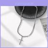 Titanium Steel Cross Pendant Necklace With Polished Finish For Men And Women