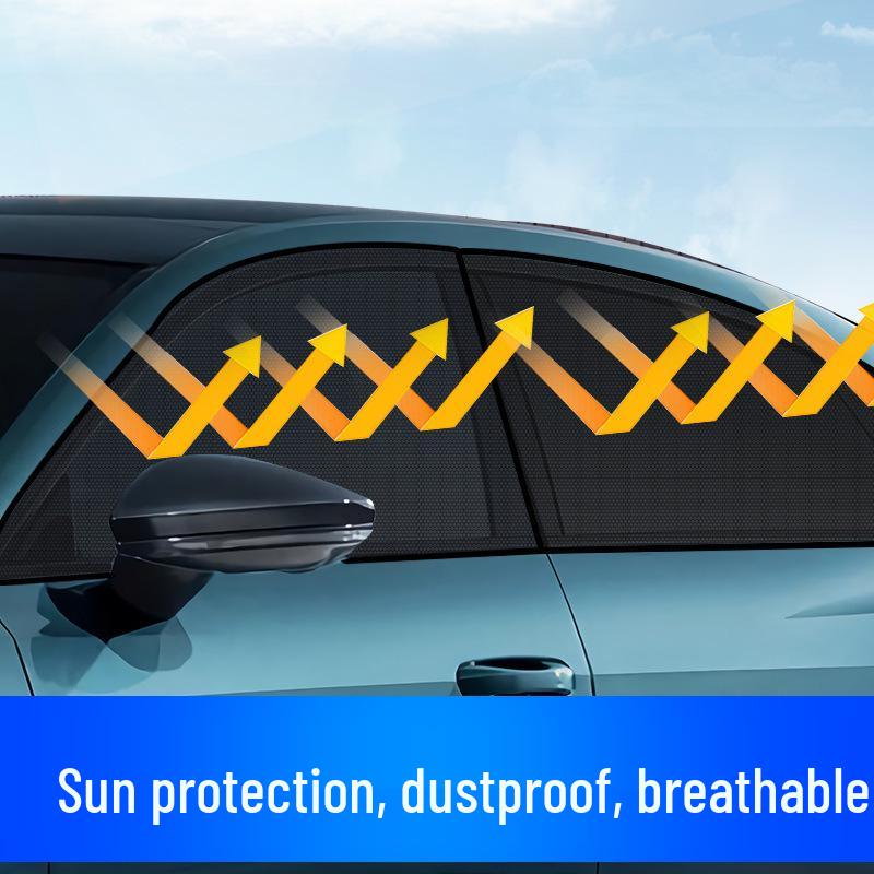 Car Window Sunshade and Mosquito Net: Insect-Resistant, Sun-Blocking Transparent Mesh Curtain