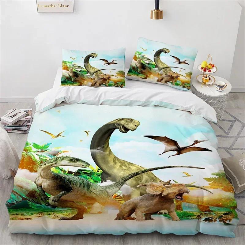 

Comforter Jurassic World Park Dinosaur Bedding Set Twin Queen Size Gifts For Kids Home Textile Bedroom Decor For Kids Comforter (quilt)-EU Single(135*200cm)3pcs