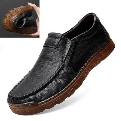 Sapatos masculinos de couro genuíno feitos à mão respirável sapatos casuais mocassins homem sapatos planos
