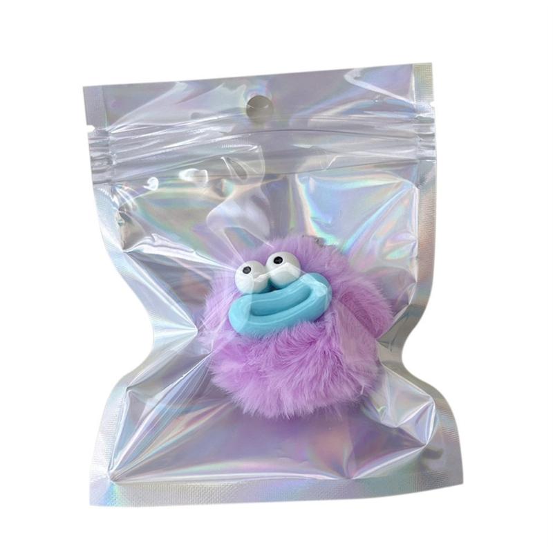 Cute Sausage Mouth Furry Balls Keychain Pendant Soft Plush Balls Bag Charm Backpack Ornament Fashionable Accessory Gift