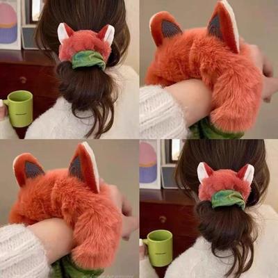 Plüschfuchs-Ohr-Haargummi - Niedliches Cartoon Herbst/Winter Hohelastisches Haaraccessoire für Damen