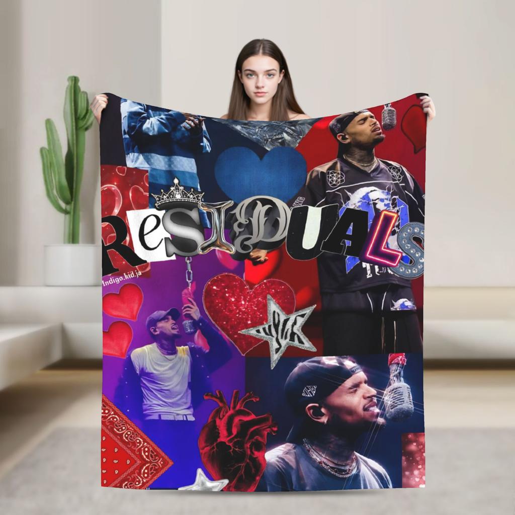 Warm Blanket Travel Chris Brown Breezy Bowl XX Bedding Throws Flannel Bedspread For Outdoor Novelty Sofa Bed Cover