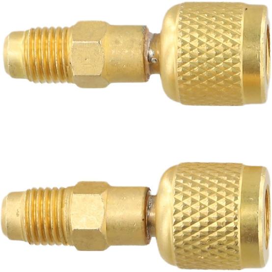 2 Pcs R32 R454B Adapter Fittings HVAC Quick Connect Adapter, 1/4" Female To 1/4" Male Reverse Thread For Leak-Free Secure Connection In Automotive