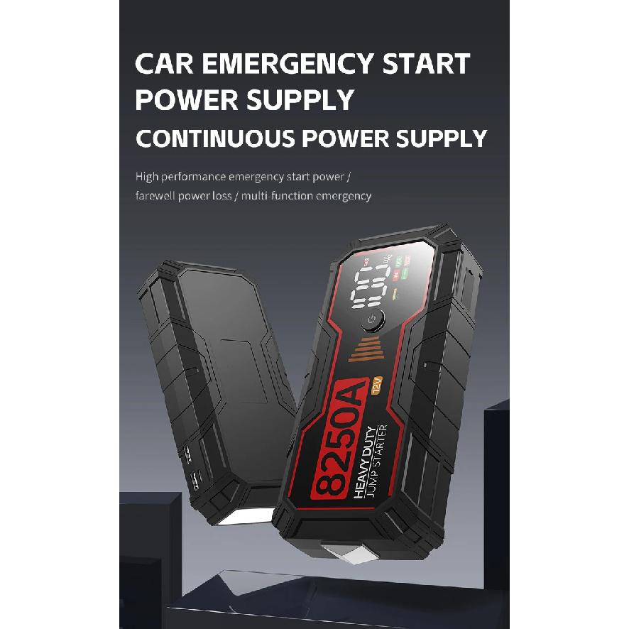 8250A Peak 12V Car Jump Starter, Portable Power Bank  4-Mode LED Flashlight, Novice-Friendly Emergency Kit чёрный