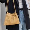 Cross-border trend woven women's bags, garbage bags, one shoulder, underarm bags, portable drawstring, lucky bags, messenger bags, commuter portable.