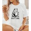 Self Care Frosch T-Shirt Frosch macht Yoga T-Shirt Lustiges Frosch T-Shirt Sommer Kurzarm Harajuku Streetwear Oberteile T-Shirts