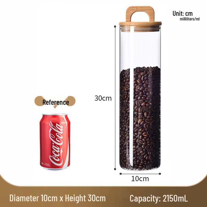 Retro Glass Food Storage Jar with Bamboo Handle Lid