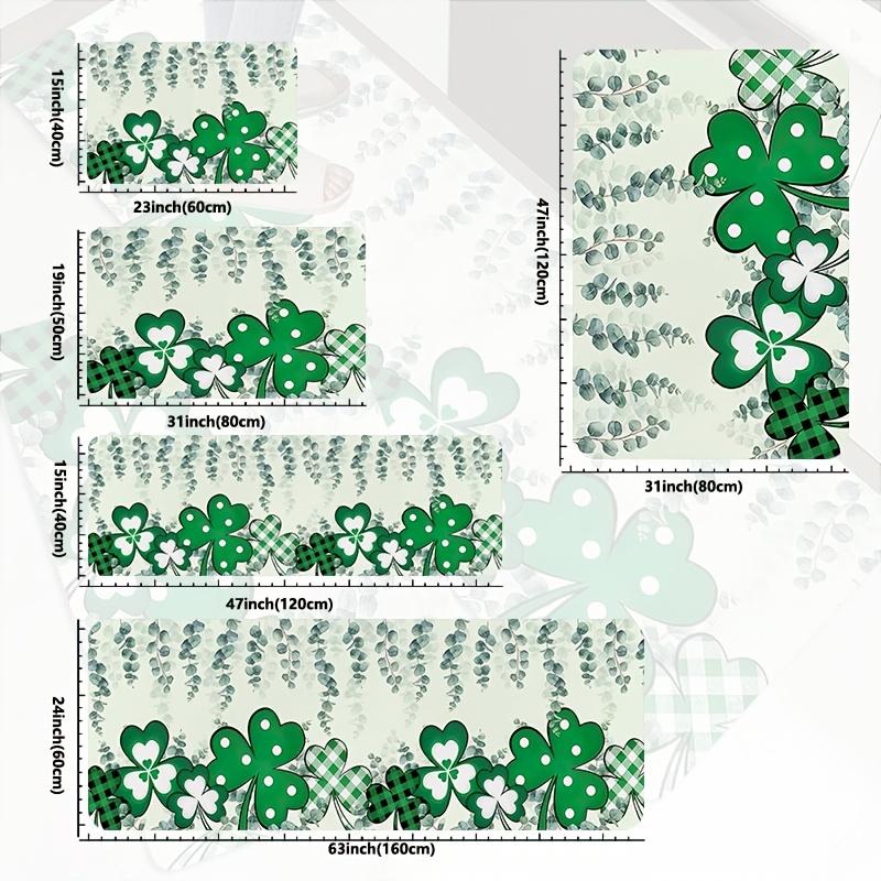 1Pcs Anti Fatigue Kitchen Rugs, Shamrock Print Waterproof Non-Slip Thick Cushioned Kitchen Mat Heavy Duty Comfort Standing Mat for Kitchen
