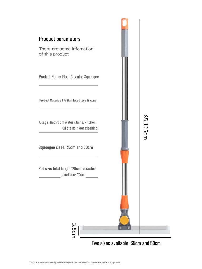 Xingnuo 180° Rotating Stainless Steel Telescopic Floor Squeegee