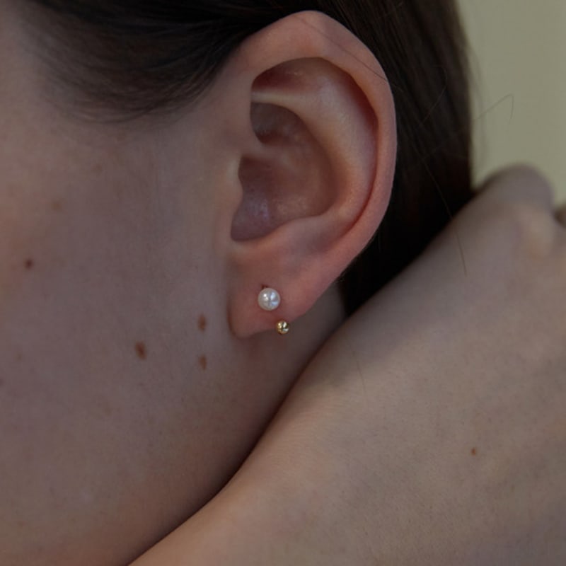 MARQUEMENT 14K Pearl Ball Curve Piercing