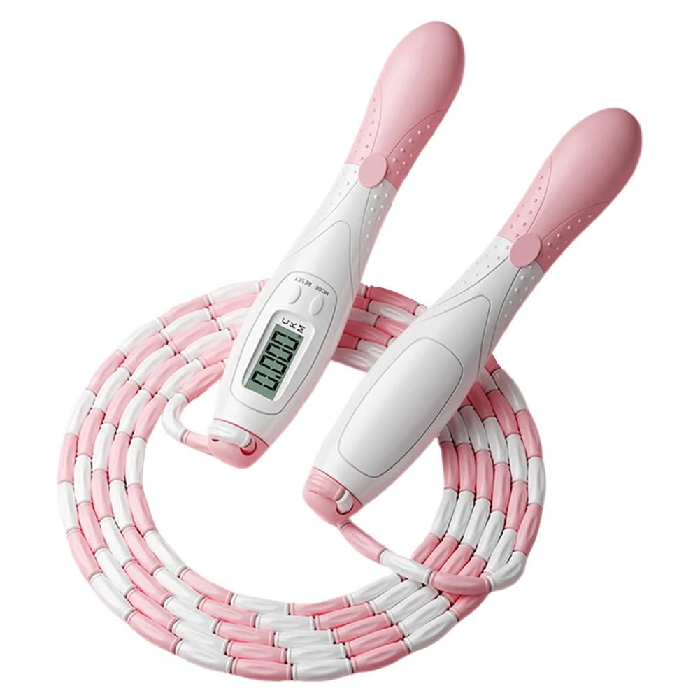 Beaded Jump Rope Skipping Rope with Counter Jump Rope Adjustable Length Soft Beaded Skipping Rope for Gym Fitness Exercise