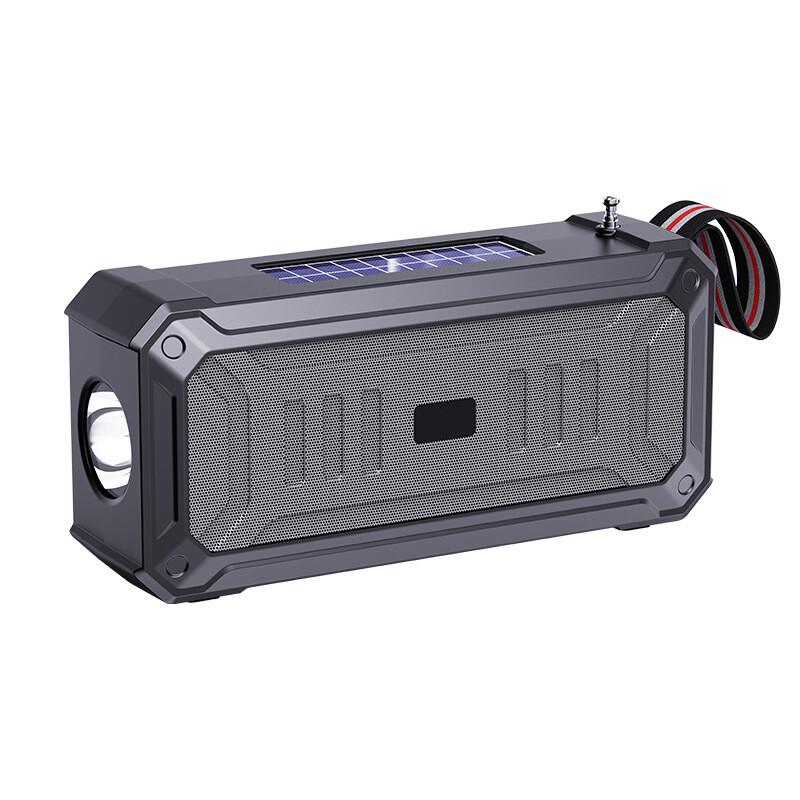 Solar Bluetooth Speaker Flashlight FM Radio TF USB MP3 Music Player Rechargeable