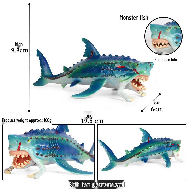 Marine Animal Simulation Model Figures: Shark, Dolphin, Hammerhead, Crab, Squid, Starfish for Kids' Education