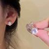 S silver needle full of diamonds zircon sunflower stud earrings women's light luxury niche high-end earrings super flash snowflake earrings
