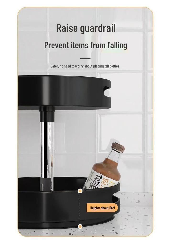 Multi-Layer Rotating Kitchen Seasoning Rack for Countertop Bottle and Jar Storage