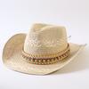 Popolare cappello da cowboy western classico europeo e americano intrecciato in paglia per uomo e donna moda outdoor stile OL cappello a cilindro intrecciato