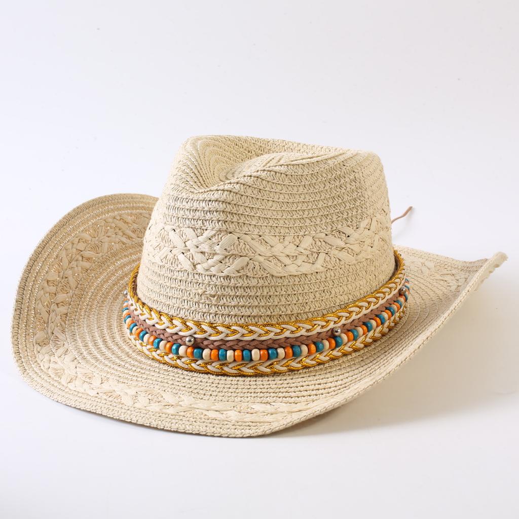 Popolare cappello da cowboy western classico europeo e americano intrecciato in paglia per uomo e donna moda outdoor stile OL cappello a cilindro intrecciato