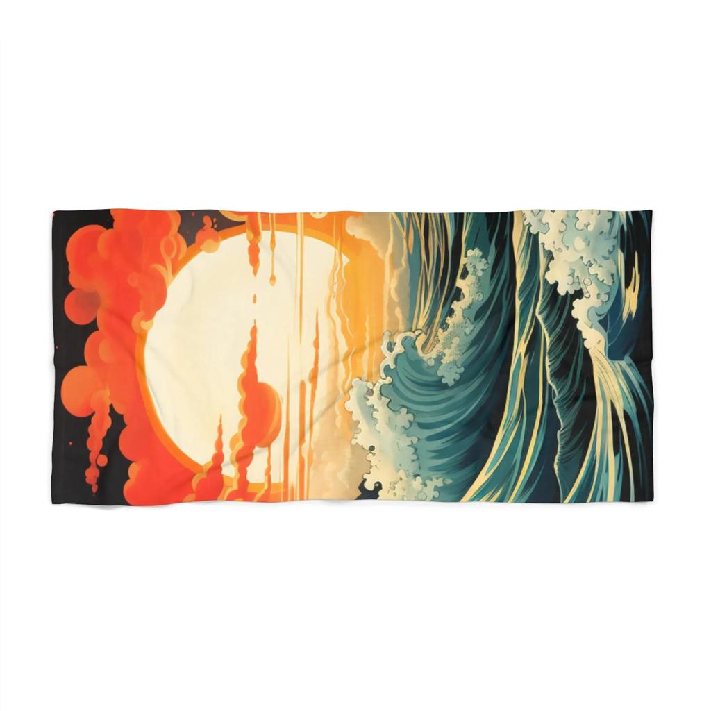 Tropical Sunset Beach Towel Microfiber Absorbent Quick Dry Lightweight Sand Free Oversized Towel Stylish for Camping Vacation