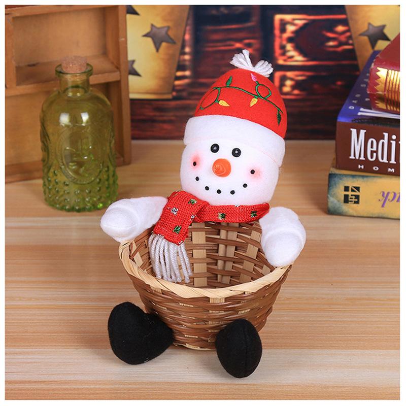 Christmas Must-Have, Candy Basket and Santa Storage Basket with Penguin and Gingerbread Man, Cute Candy Storage Set. Black