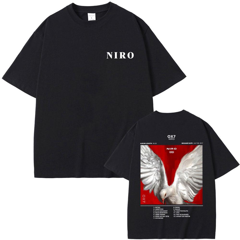 Rapper Niro OX7 Album Graphic T-shirt Unisex Women Hip Hop Fashion Pop Music T-shirts Male Casual Cotton Vintage T Shirt Streetwear