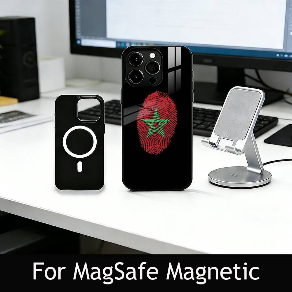M-Morocco F-Flag Phone Case For iPhone17,16,15,14,13,12,11 Plus,Pro Magnetic with Magsafe Wireless Charging