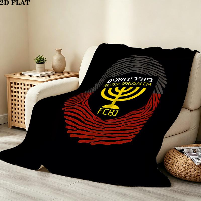 1 Stück Beitar Jerusalem FC Gemustert Flanell Decke Geeignet für Alle Jahreszeiten Für Heimdeko Wärme Und Komfort Geschenke Feiertagsgeschenk