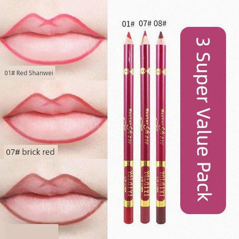 Lip Liner Waterproof and Durable Genuine Goods Non-Fading Hook Line Nude Color Non-Decolorizing No Stain on Cup Matte Lipstick Pen Female Lip Pencil