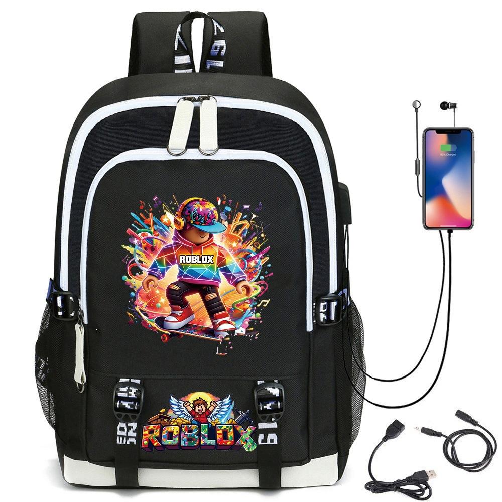 Virtual World Theme Backpack, Primary And Secondary School Student Schoolbag With Usb Backpack, Computer Bag Ship according to the picture