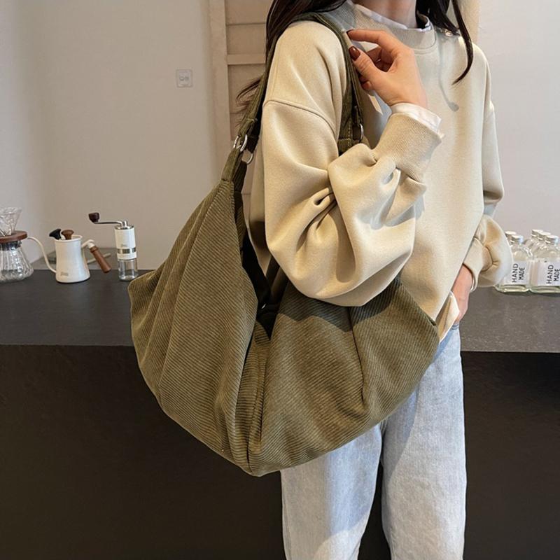 Multifunctional Shoulder Bags For Women Oversized Corduroy Fashion Backpacks Large Capacity Shopper Totes Hobo Bag CLE