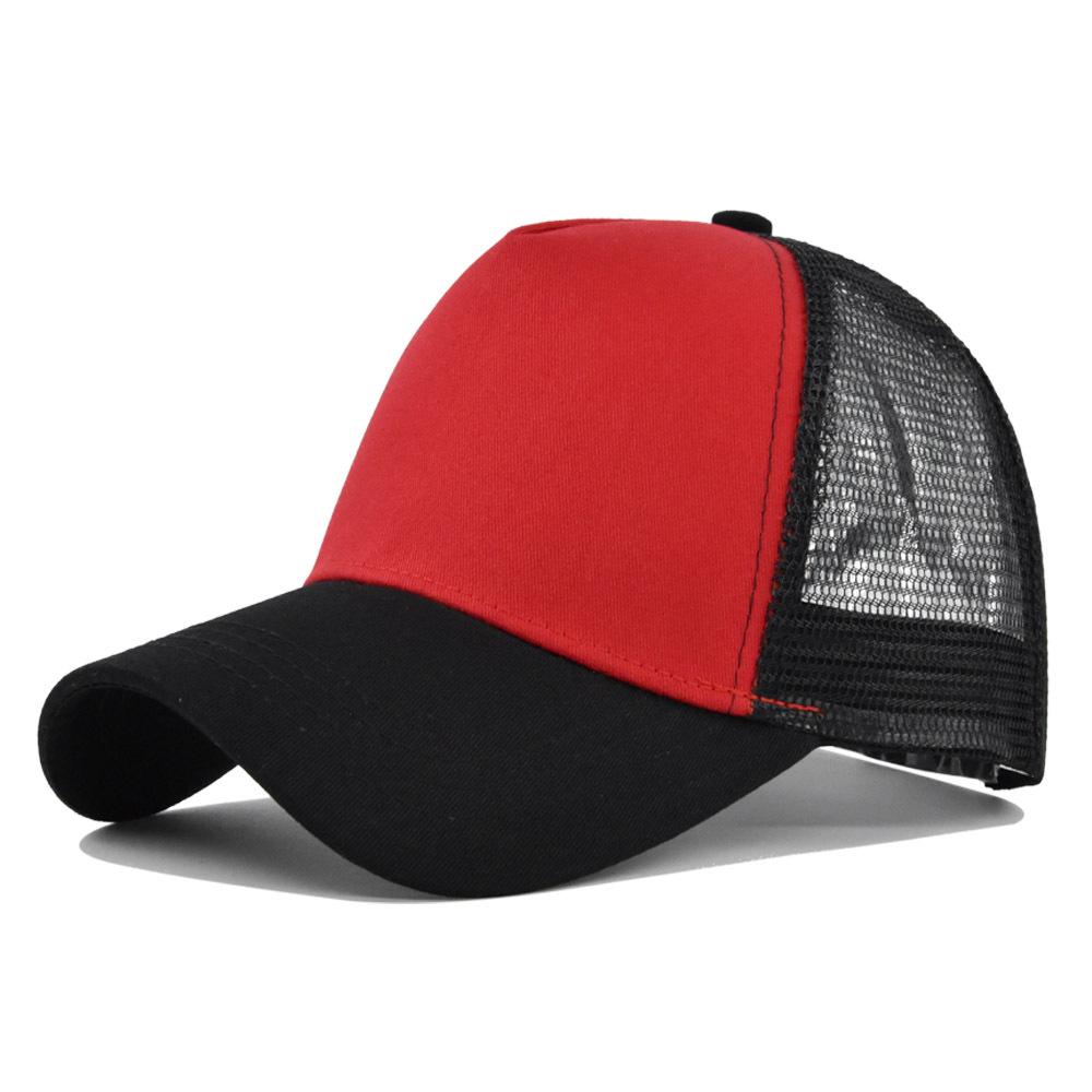 Custom Trucker Hat Logo Cotton Mesh Breathable Baseball Cap Women Men Summer Sunshade Mesh Cap 5 Panels Truck Hat Cap Wholesale