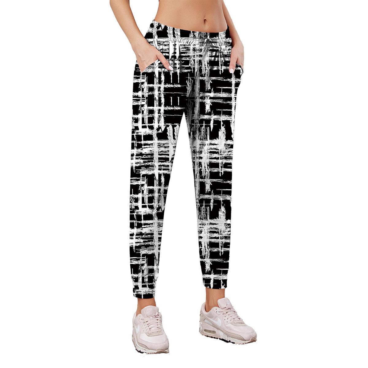

Fashion Printed Leggings Casual Loose Home Pants With Lanyard Pocket Casual Women Fitness Pants Sportswear XL