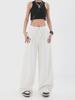 Hong Kong Retro White Wide-Leg High-Waist Women's Jeans for Summer