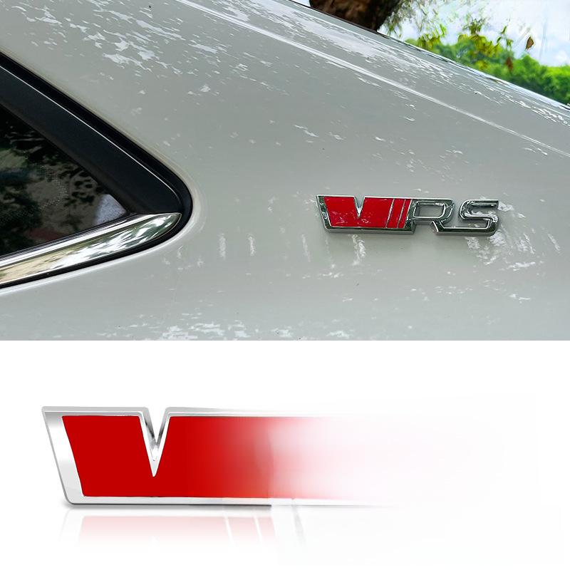 Compatible avec Volkswagen Skoda Octavia/Fabia RS: Logo VRS de calandre/aile/métal arrière et autocollant de carrosserie