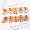 5 Pcs Kawaii Cartoon Capybara Harz Charms Helle Flatback Tier Keychain Anhänger Diy Schmuck Machen